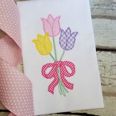 tulip bouquet applique